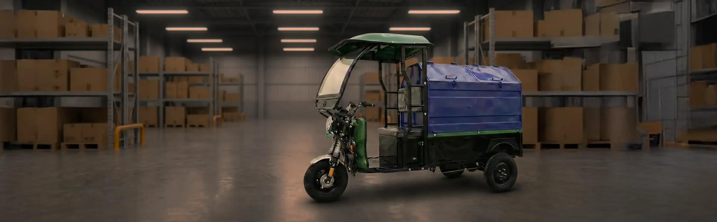 GS Dustbin Cart in a warehouse